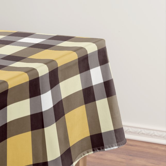 Designer Gingham Muster gelb und schwarz Tischdecke (Beispiel)