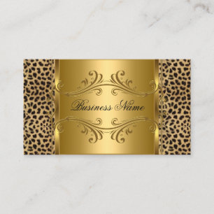 Designer Gold Schwarz Leopard Tier Visitenkarte