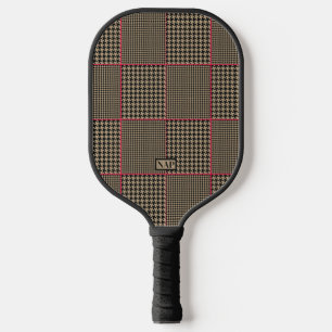 Designer Hahnentrittmuster Black Taupe Hot Pink Ka Pickleball Schläger