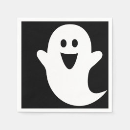 Designer Halloween, Geist auf Schwarz Serviette