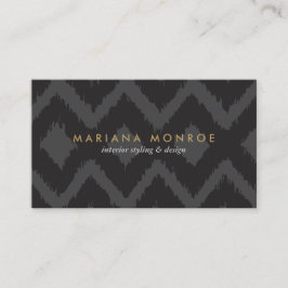 DESIGNER IKAT PATTERN IN DARK GRAY VISITENKARTE