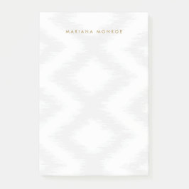 DESIGNER IKAT PATTERN IN GRAU/WEISS Personalisiert Post-it Klebezettel