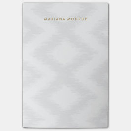 DESIGNER IKAT PATTERN IN GRAU/WEISS Personalisiert Post-it Klebezettel