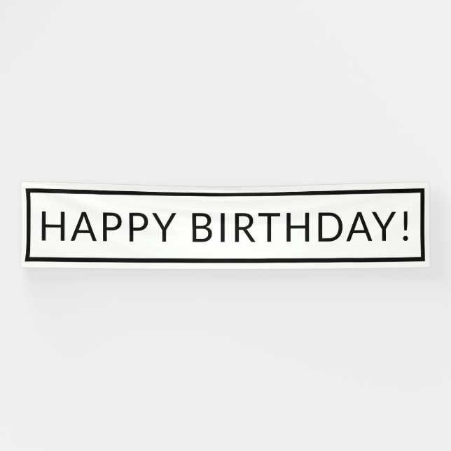 Designer Inspiriert White Birthday Banner (Horizontal)