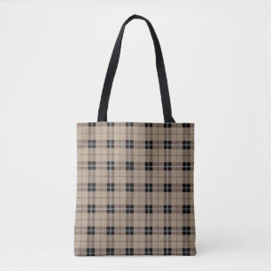 Designer kariert / tartan Muster braun und schwarz Tasche