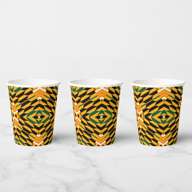 Designer Kente Print Paper Cups Pappbecher (Multi)