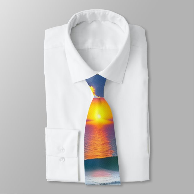 Designer-Krawatte, Sonnenaufgangswellen Krawatte (Gebunden)