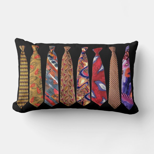 Designer-Krawatten-Sammlung Lendenkissen (Vorderseite)