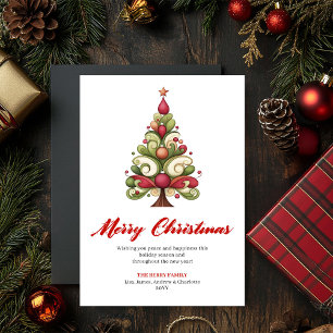 Designer Kunst-Weihnachtsbaum-Grußdesign Feiertagskarte