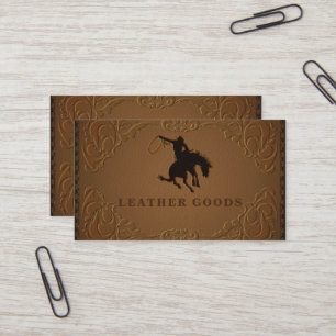 Designer Leather Rustikaler Western Landpferd Visitenkarte