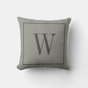 Designer Monogram Initale Imitate Textur grau Kissen