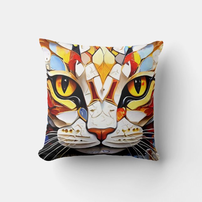 Designer Mosaic Chat Coussin Lance oreillers (Recto)