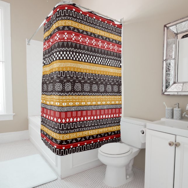 Designer Mudcloth Duschvorhang (Beispiel)