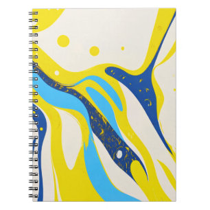 Designer-Notebook - Abstrakte Gelbe und blaue Kuns Notizblock