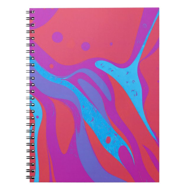 Designer-Notebook mit Abstrakter Red & Blue Art Notizblock (Vorderseite)