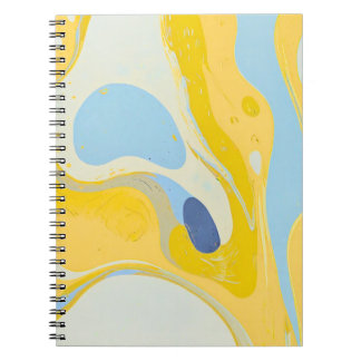 Designer-Notebook mit gelber & blauer Kunst Notizblock