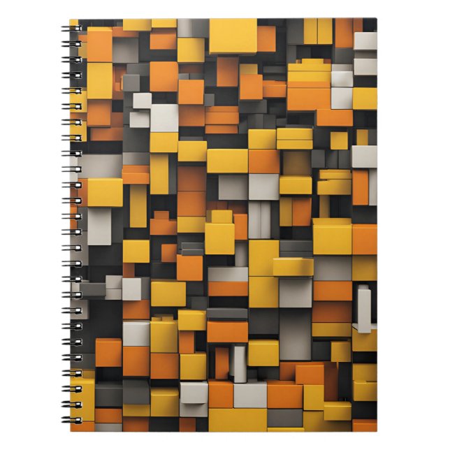 Designer-Notebook mit geometrischem Gelb und Schwa Notizblock (Vorderseite)
