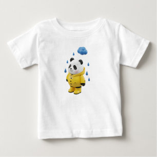 Designer-Panda-Vinyl-Spielzeug im Regenmantel Baby T-shirt