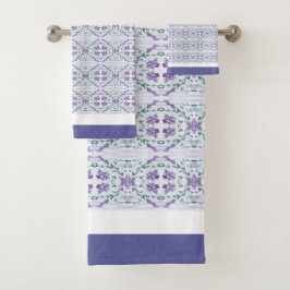 Designer Periwinkle Blumendekoration Badhandtuch Set