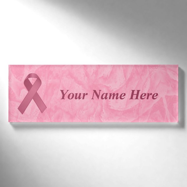 Designer Pink Ribbon Namenschild (Vorderseite)