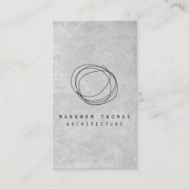 Designer-Scribble-Logo auf grauem Beton Visitenkarte