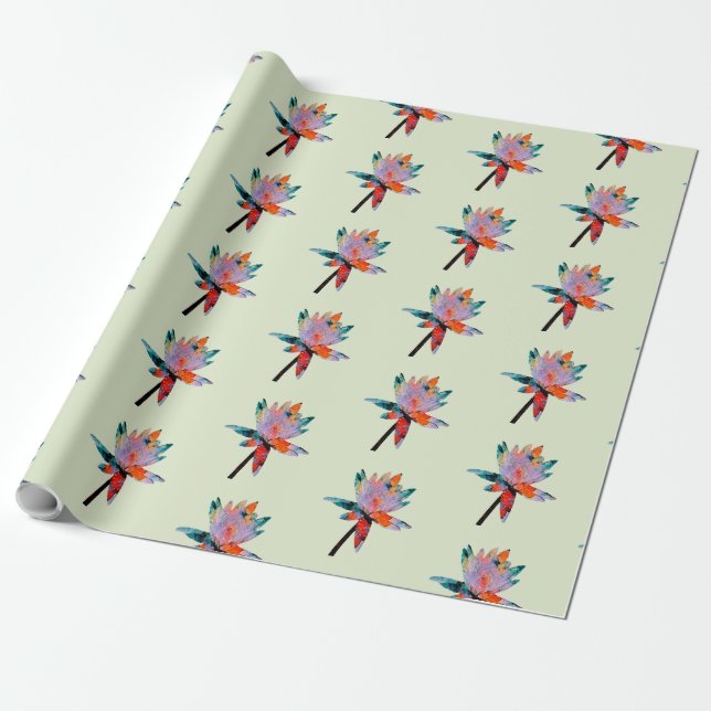 Designer Seerosen Geschenkpapier (Ungerollt)