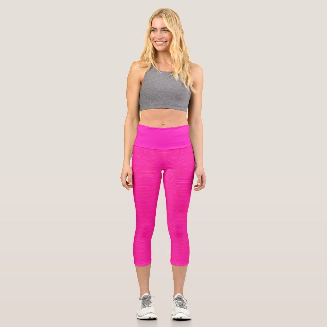 Designer Soft Hot Pink High Waisted Capri Legierun (Vorderseite)