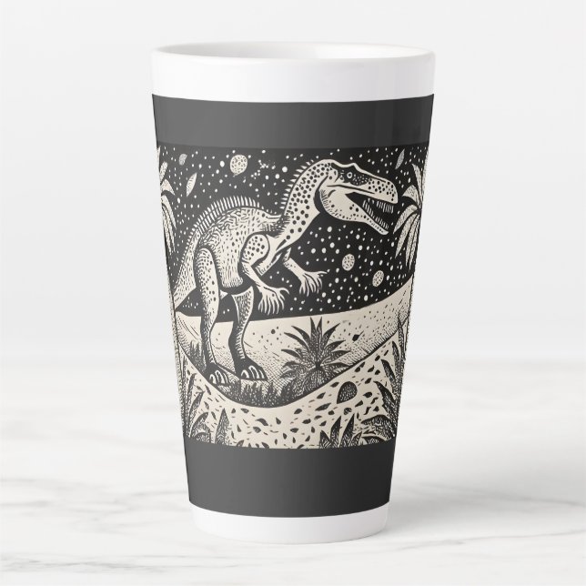 Designer T-Rex Dinasaur Latte Tasse für Historiker (Vorderseite)