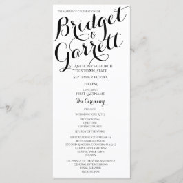 Designer Text Black and White Wedding Program Programm