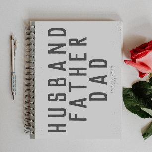 Designer von Script Father's Day Gray Modern Diary Notizbuch