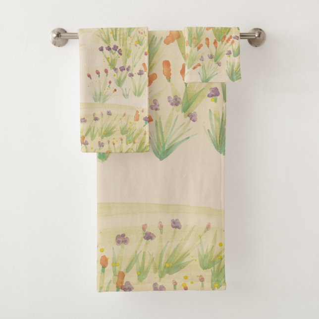 Designer Wasserfarbe Drei Teile Badhandtuch Set (Insitu)