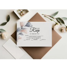 Designer Watercolor Floral RSVP Cards