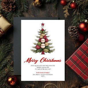 Designer Weihnachtsbaum Grußkarte mit Laune Feiertagskarte
