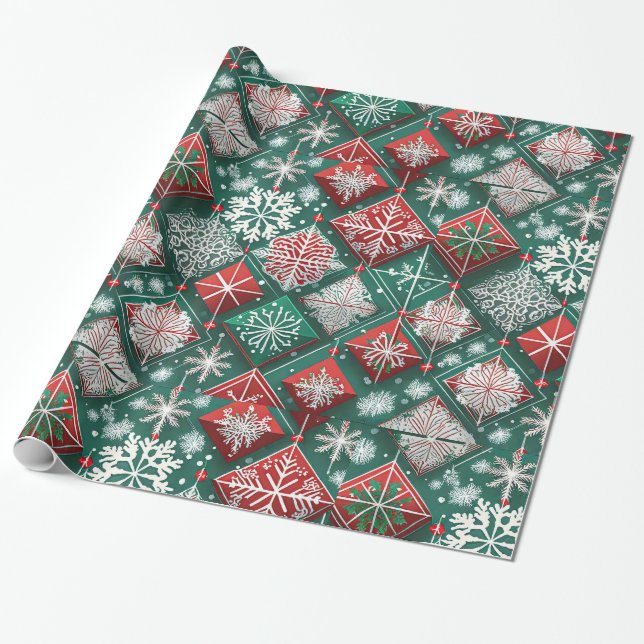 Designer Weihnachtsmuster Umschlagpapier Geschenkpapier (Ungerollt)