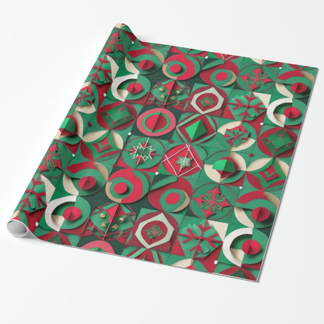 Designer Weihnachtsmuster Umschlagpapier Geschenkpapier (Ungerollt)