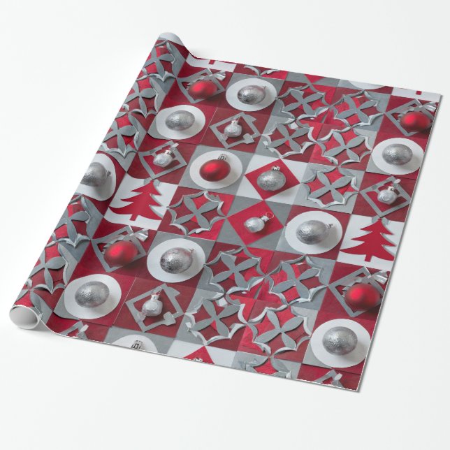 Designer Weihnachtsmuster Umschlagpapier Geschenkpapier (Ungerollt)