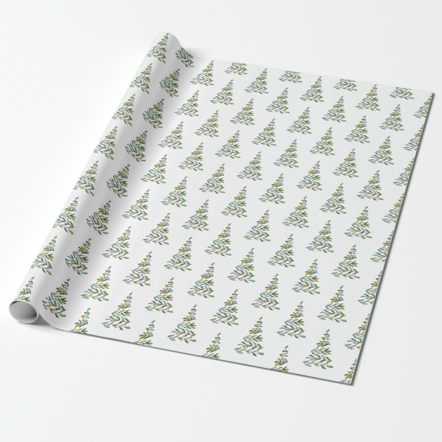 Designer Weihnachtswrapping Papier Weihnachtsbaum Geschenkpapier (Ungerollt)