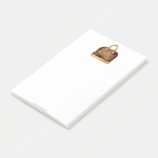 Designerbeutel nach dem Ausfüllen Post-it Klebezettel
