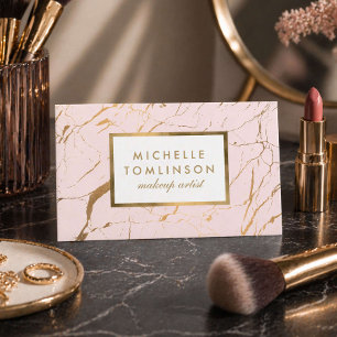 Designerkarte für Rosa und Gold-Marmor Visitenkarte