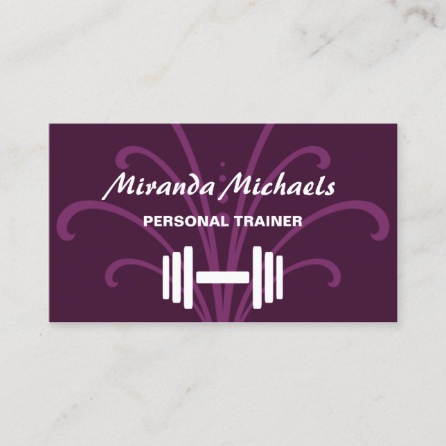 Designertrainer für Lila Fitness Visitenkarte (Vorderseite)