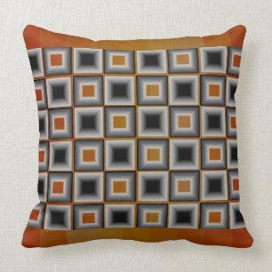 Designerwildness-Herbst-orange schwarzes graues Kissen