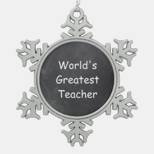 Designgeschenk für die weltbesten Lehrer Schneeflocken Zinn-Ornament