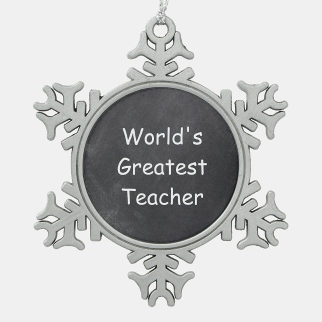 Designgeschenk für die weltbesten Lehrer Schneeflocken Zinn-Ornament (Vorderseite)