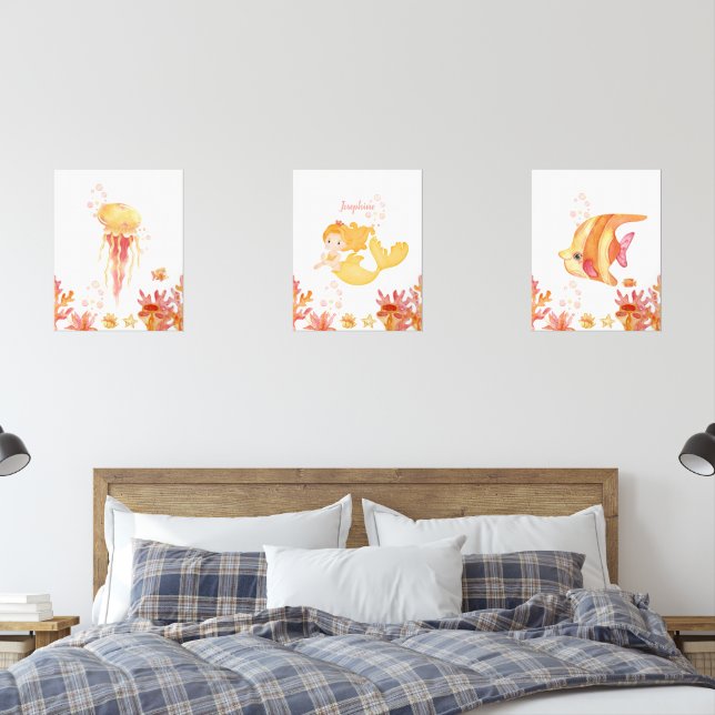 Designname: Korallenriffträume Bilderwand Sets (Schlafzimmer)
