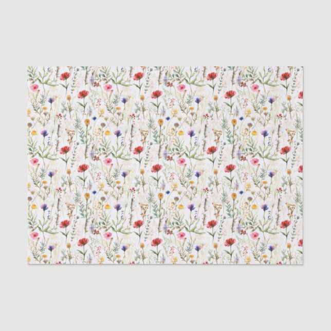 Designpapier für die Wildblume von Aquarellfarben Seidenpapier (Vorderseite)