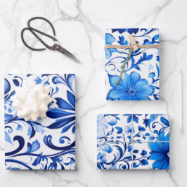 Designpapier für elegante Blume Geschenkpapier Set