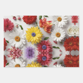 Designpapier für elegante Blume Geschenkpapier Set