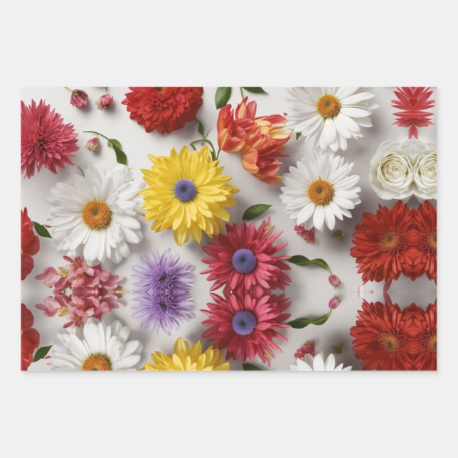 Designpapier für elegante Blume Geschenkpapier Set (Vorderseite 2)