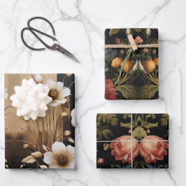 Designpapier für elegante Blume Geschenkpapier Set