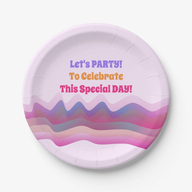 Designs für die rosa Papierplatte Pappteller (Vorderseite)